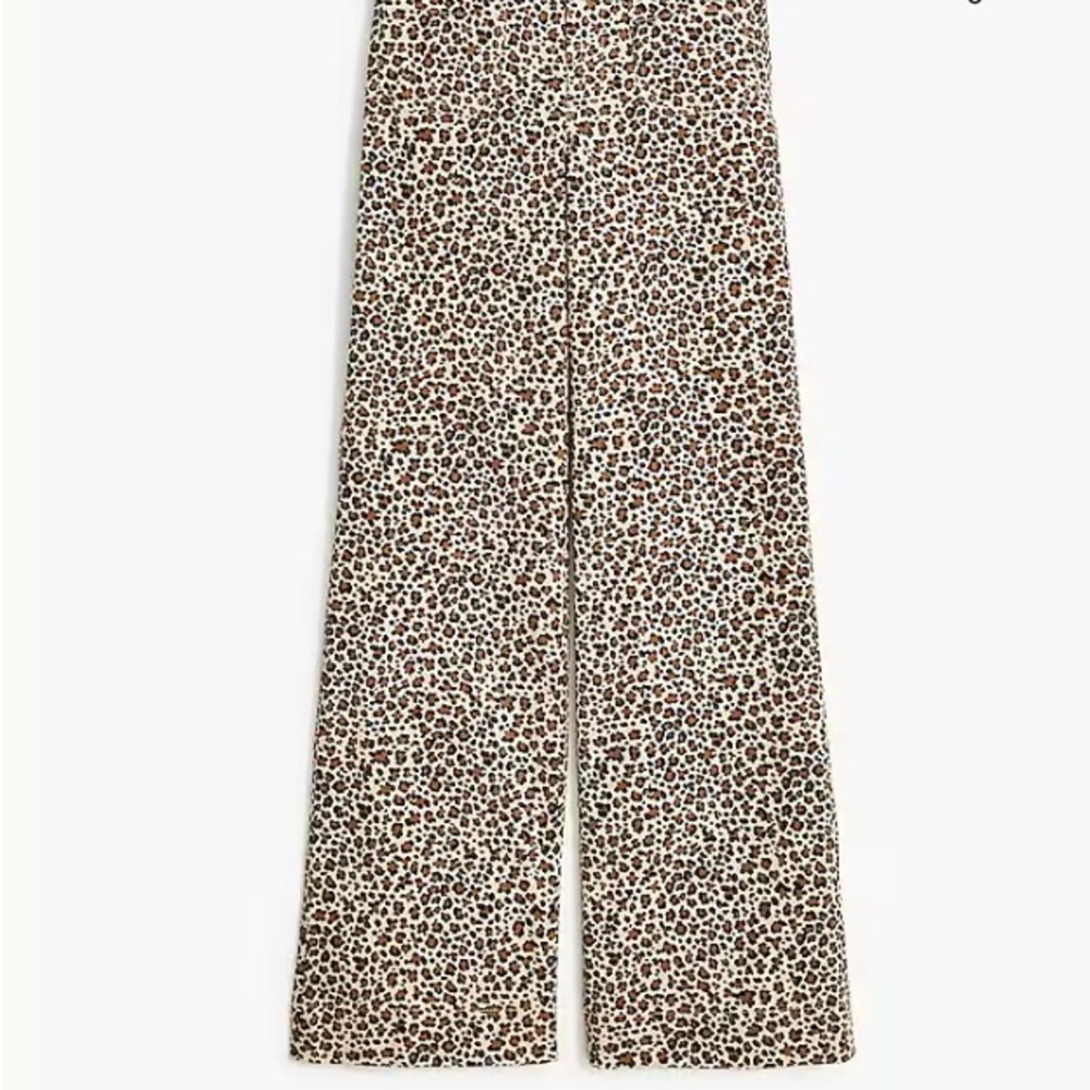 J. Crew Factory Brown and Cream Wide Leg Pants